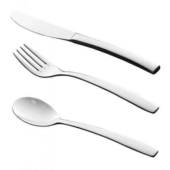 Faqueiro 101 Peças London Forjado Liso Em Aço Inox Wolff Com Estojo De Madeira